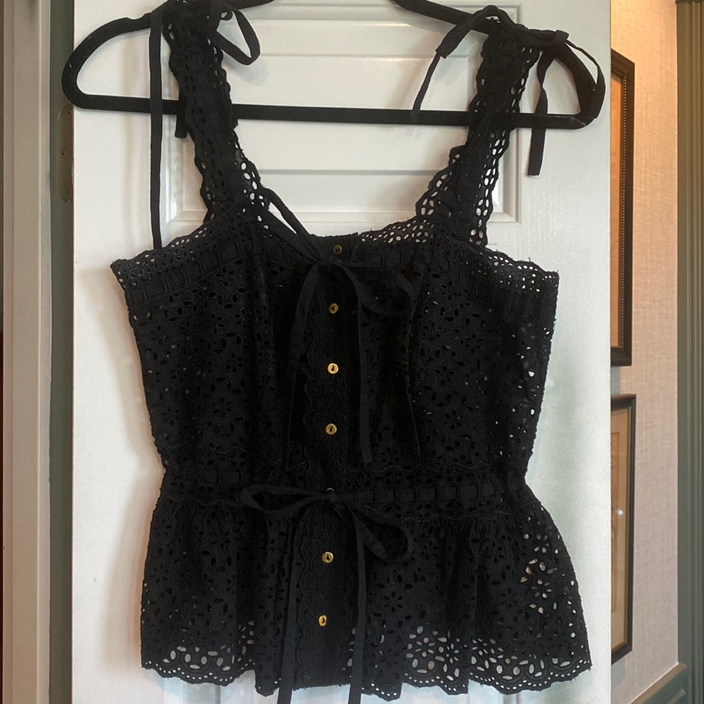 Ulla Johnson Black eyelet top